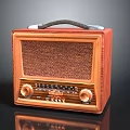 Vintage Wooden Radio With Portable Handle Classic Design And Tuning Knobs