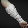 White Elastic Medical Bandage Device for Arm Immobilization and Wound Dressing
