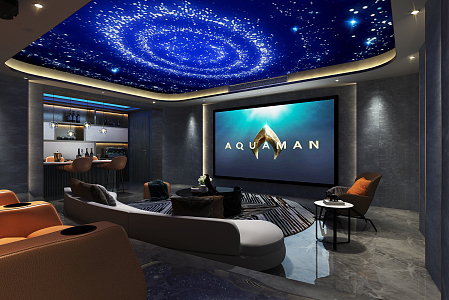 Modern AV Room Private Cinema Light Luxury AV Room Entertainment Multi-function Room 3d model