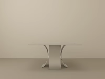 Modern Minimalist White Coffee Table With Unique Curved Base Design 3d model