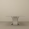 Modern Minimalist White Coffee Table With Unique Curved Base Design 3d model