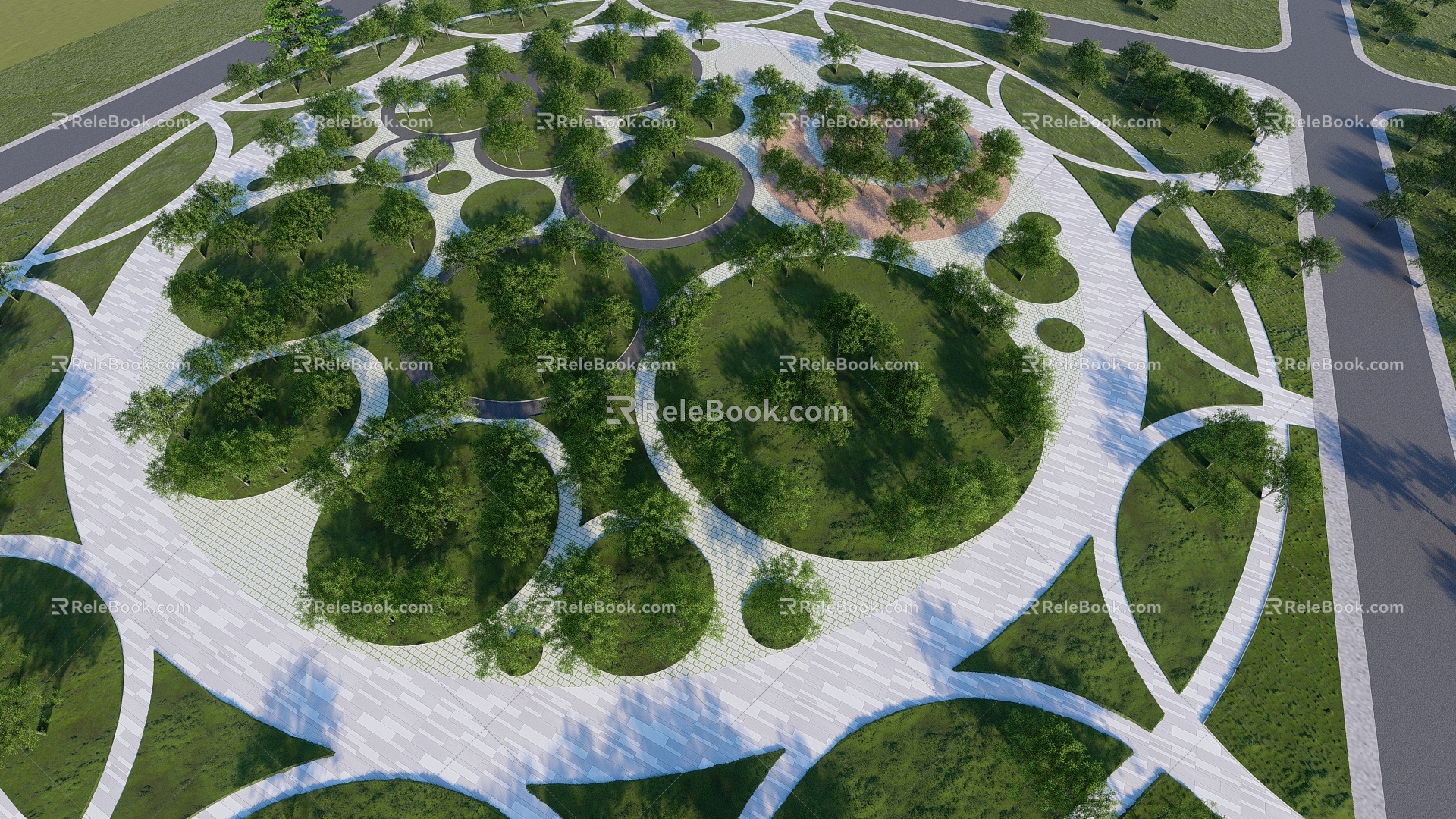 Modern Park Park Landscape model