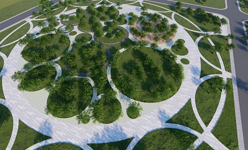 Modern Park Landscape 3d model