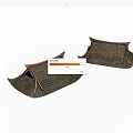 Two Striped Fabric Decorative Pieces With Brown And White Patterns