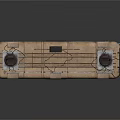 Vintage Tram With Retro Design Blue And Brown Carriage Windows Seats And Roof Equipment