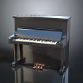 Black Upright Piano With Shiny Surface Classic Design And White Keys