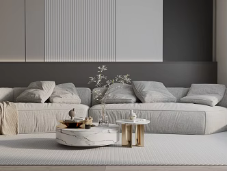 Modern three-seat sofa 3d model