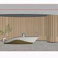 Modern front desk office front desk company front desk reception desk reception desk lobby reception area front desk background wall 3d model