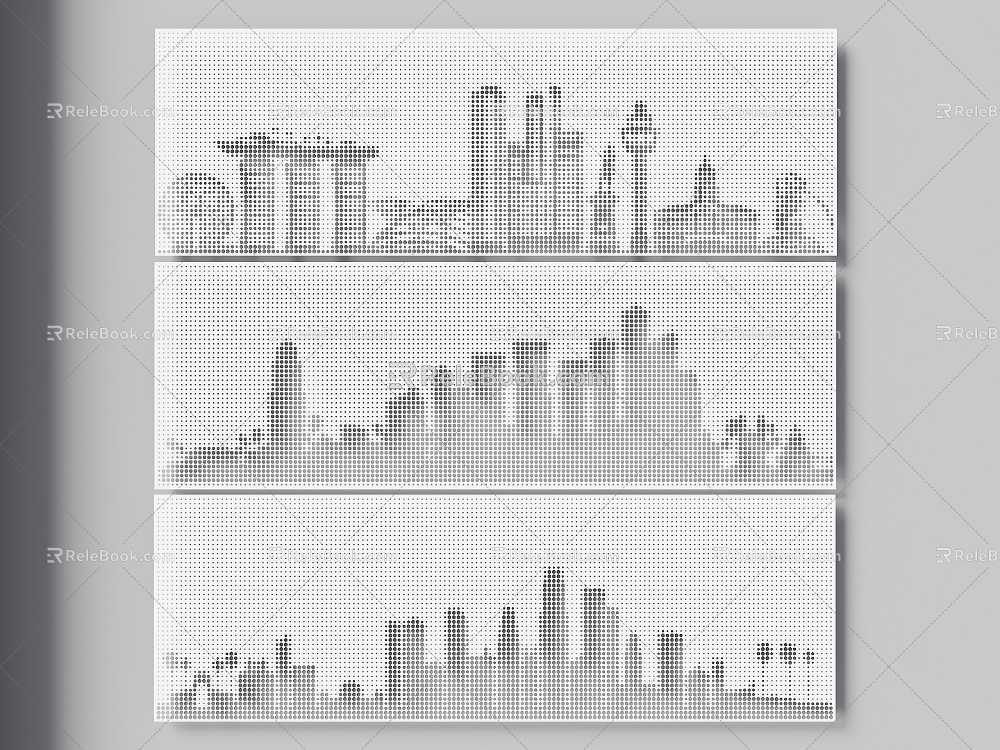 City Silhouette Orifice Plate Perforated Metal Plate City Orifice Plate Background Wall City Luminous Orifice Plate Hollow Gradient Orifice Plate Orifice Plate Background Wall Aluminum Plate Perforated Plate 3d model