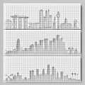 Modern Decorative Wall Panel With City Skyline Dot Pattern Interior Design 3d model