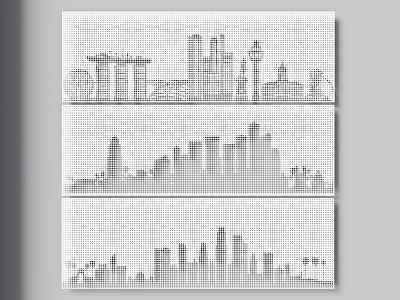 City Silhouette Orifice Plate Perforated Metal Plate City Orifice Plate Background Wall City Luminous Orifice Plate Hollow Gradient Orifice Plate Orifice Plate Background Wall Aluminum Plate Perforated Plate 3d model