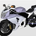 Sleek Purple And White Sport Motorcycle With Aerodynamic Fairings And Black Seat