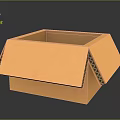 Open Brown Corrugated Cardboard Box With Flaps For Household Storage Supplies