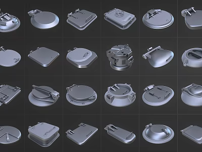 Various Metal Covers With Different Shapes And Industrial Designs For Mechanical Applications 3d model