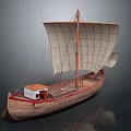 new chinese-style ship ancient ship ancient warship large ancient ship ancient warship 3d model