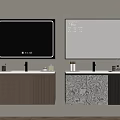 Modern Bathroom Vanity Cabinets With Wooden And Patterned Panels Mirrors Sinks And Faucets