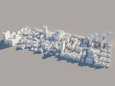 Urban Building Complex Model With Dense Structures And Various Heights 3d model