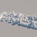 Urban Building Complex Model With Dense Structures And Various Heights