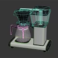 Sleek Black And Silver Coffee Maker Kitchen Appliance With Glass Carafe And Transparent Water Tank