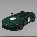 Green Modern Convertible Sports Car With Open Top And White Circular Accents