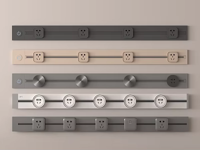 Various Designs Modern Switch Panels With Multiple Colors And Socket Switch Combinations 3d model