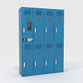 Blue Metal Storage Wardrobe With Multiple Doors And Ventilation Holes Design