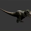 Realistic Tyrannosaurus Rex 3D Model With Green Brown Skin And Open Mouth