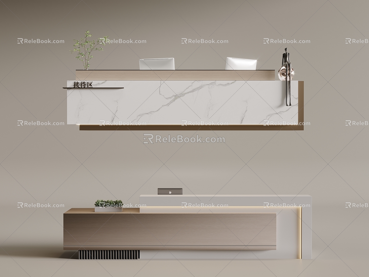 Reception desk Bar counter 3d model