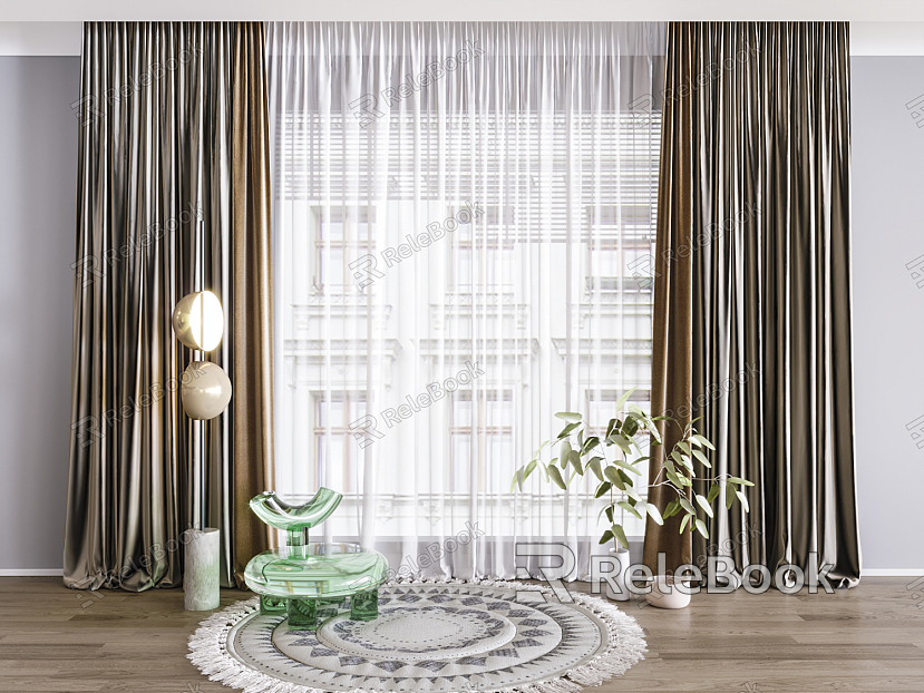 modern curtain gauze curtain model