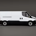 White and Black Commercial Van Exterior Design With Spacious Cargo Area Features