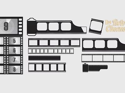 Film projection film film border decorative pattern 3d model