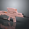 Pink Rifle With Scope Orange Accents Black Barrel And Modern Design