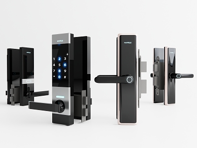 Modern door handle smart door lock password lock fingerprint lock model