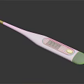 White Digital Thermometer With Digital Display Showing 372 Degrees On Black Surface 3d model