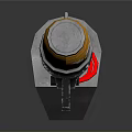 Mechanical Sci Fi Weapon With Yellow Black Purple Components And Spring Structure