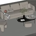 Modern Sofa Coffee Table Combination Multiplayer Sofa Coffee Table 3d model