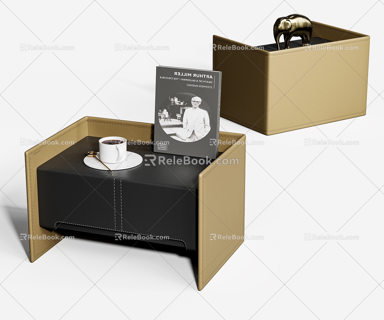 Bedside table book ornaments 3d model