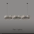 Fan Lights With Modern Geometric Design For Hanging Ceiling Decoration 3d model