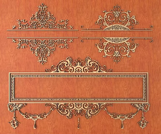 European-style Metal Carved European Pattern Hollow Carved Pattern 3d model