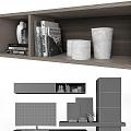 Modern minimalist TV cabinet TV background wall TV decorations 3d model