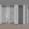 Modern Glass Partition Design For Interior Space With Translucent Panels And Light Effects 3d model