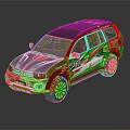 Sporty Black And Red SUV With Glossy Exterior And Stylish Wheels Design