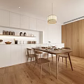 Modern Living Dining Room Interior With Shoji Screens Light Sofa Wooden Flooring And Coffee Table
