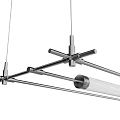 Modern Long Linear Chandelier With Multiple Light Fixtures And Ceiling Mount Design 3d model