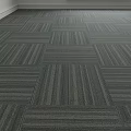 Modern Gray Striped Square Carpet Tiles With Interlocking Floor Pattern Design 3d model