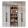 Modern Decorative Cabinet With Glass Doors And Interior Lighting For Decorative Items