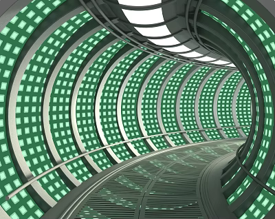 Modern Passage Tunnel Technology Tunnel Away Sci-fi Tunnel 3d model