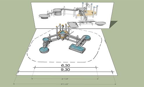 Modern Amusement Equipment Children's Water Conservancy Engineering Facilities Children's Play Water Device Children's Play 3d model