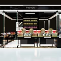 Modern Fashion Store Interior With Cosmetics Display And Glass Counters