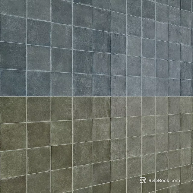 Gray And Green Square Floor Tiles With Textured Surface For Interior Decor 3d model
